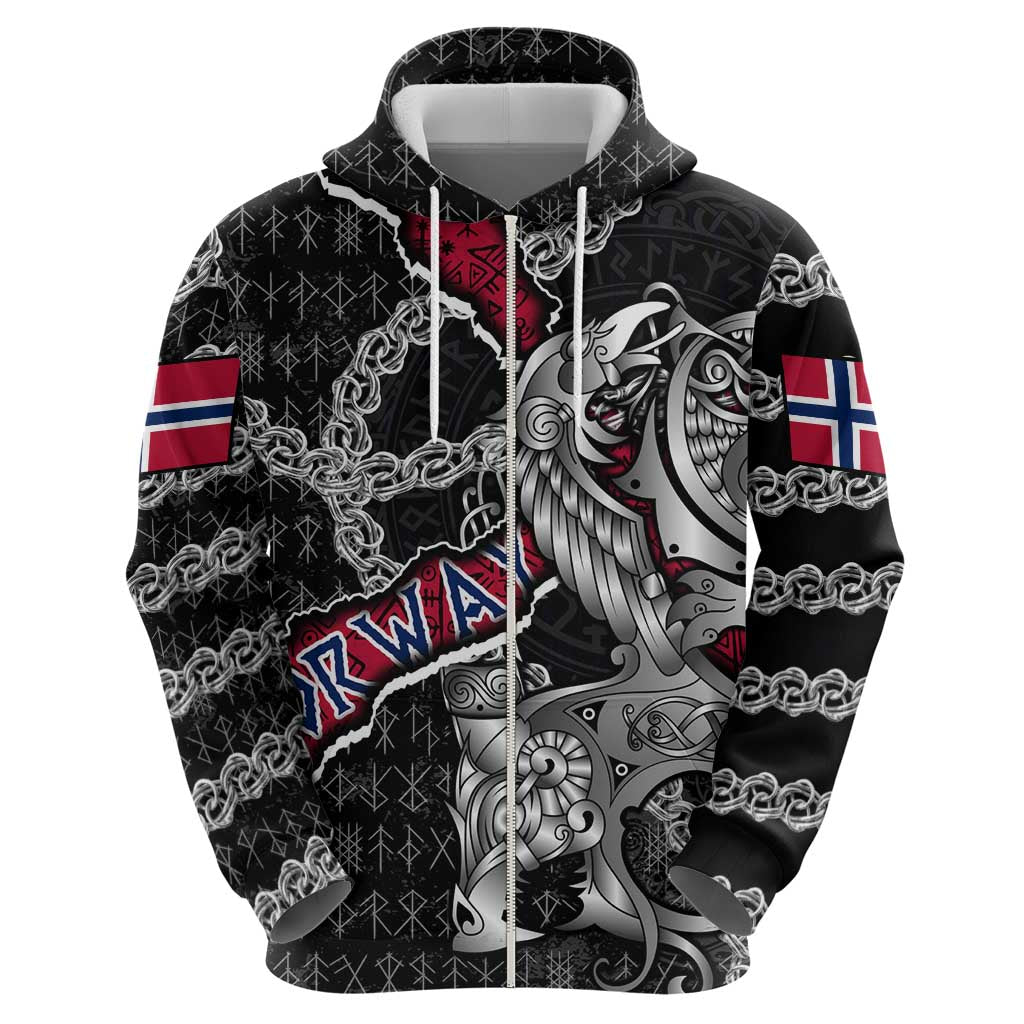 Personalized Norway Vikings Hoodie Nordic Lion Bound in Runes and Chains