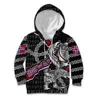 Personalized Norway Vikings Kid Hoodie Nordic Lion Bound in Runes and Chains