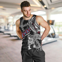Personalized Norway Vikings Men Tank Top Nordic Lion Bound in Runes and Chains