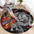 Norway Vikings Round Carpet Nordic Lion Bound in Runes and Chains