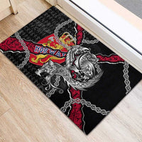 Norway Vikings Rubber Doormat Nordic Lion Bound in Runes and Chains
