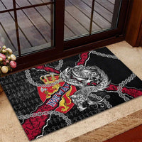 Norway Vikings Rubber Doormat Nordic Lion Bound in Runes and Chains