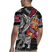 Personalized Norway Vikings Rugby Jersey Nordic Lion Bound in Runes and Chains