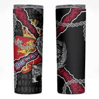 Norway Vikings Skinny Tumbler Nordic Lion Bound in Runes and Chains