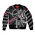 Personalized Norway Vikings Sleeve Zip Bomber Jacket Nordic Lion Bound in Runes and Chains