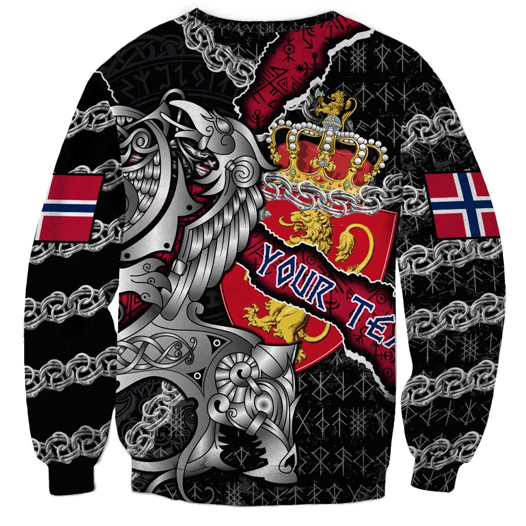 Personalized Norway Vikings Sweatshirt Nordic Lion Bound in Runes and Chains