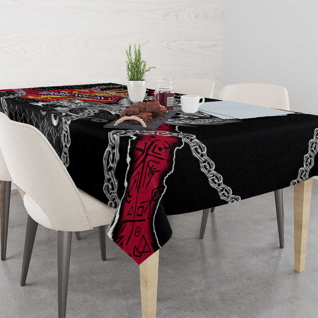 Norway Vikings Tablecloth Nordic Lion Bound in Runes and Chains