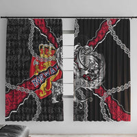 Norway Vikings Window Curtain Nordic Lion Bound in Runes and Chains