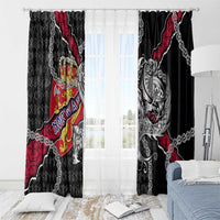 Norway Vikings Window Curtain Nordic Lion Bound in Runes and Chains