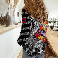 Personalized Norway Vikings Women Casual Shirt Nordic Lion Bound in Runes and Chains