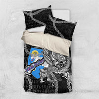 Faroe Islands Vikings Bedding Set Nordic Lion Bound in Runes and Chains