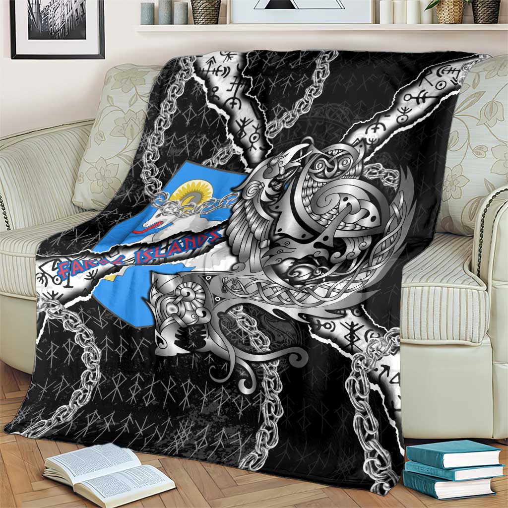 Faroe Islands Vikings Blanket Nordic Lion Bound in Runes and Chains