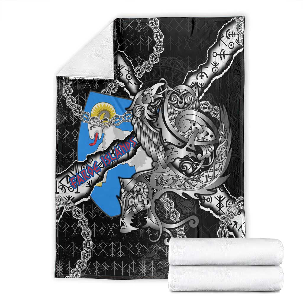 Faroe Islands Vikings Blanket Nordic Lion Bound in Runes and Chains