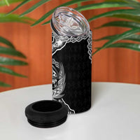 Faroe Islands Vikings 4 in 1 Can Cooler Tumbler Nordic Lion Bound in Runes and Chains