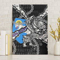 Faroe Islands Vikings Canvas Wall Art Nordic Lion Bound in Runes and Chains