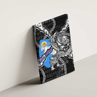 Faroe Islands Vikings Canvas Wall Art Nordic Lion Bound in Runes and Chains