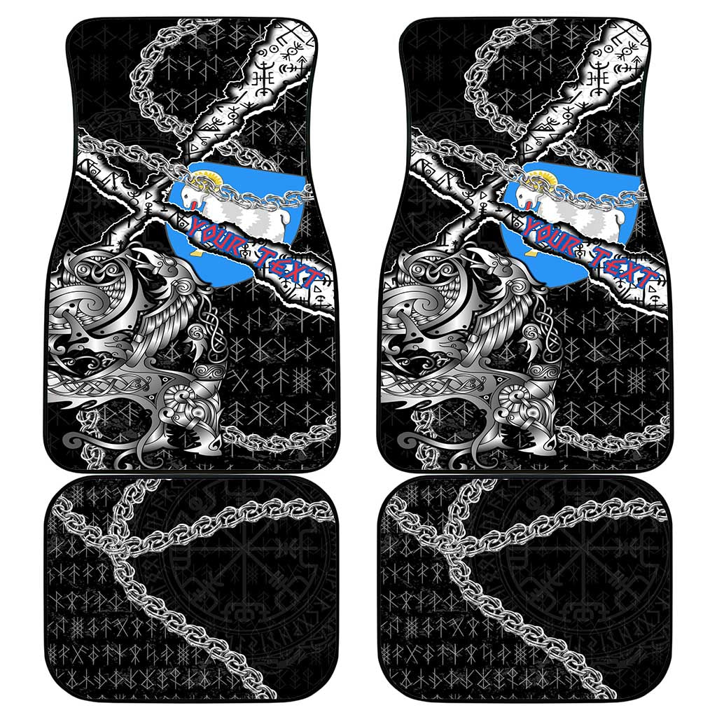 Faroe Islands Vikings Car Mats Nordic Lion Bound in Runes and Chains