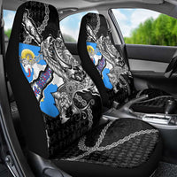 Faroe Islands Vikings Car Seat Cover Nordic Lion Bound in Runes and Chains