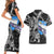 Personalized Faroe Islands Vikings Couples Matching Short Sleeve Bodycon Dress and Hawaiian Shirt Nordic Lion Bound in Runes and Chains