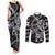 Personalized Faroe Islands Vikings Couples Matching Tank Maxi Dress and Long Sleeve Button Shirt Nordic Lion Bound in Runes and Chains