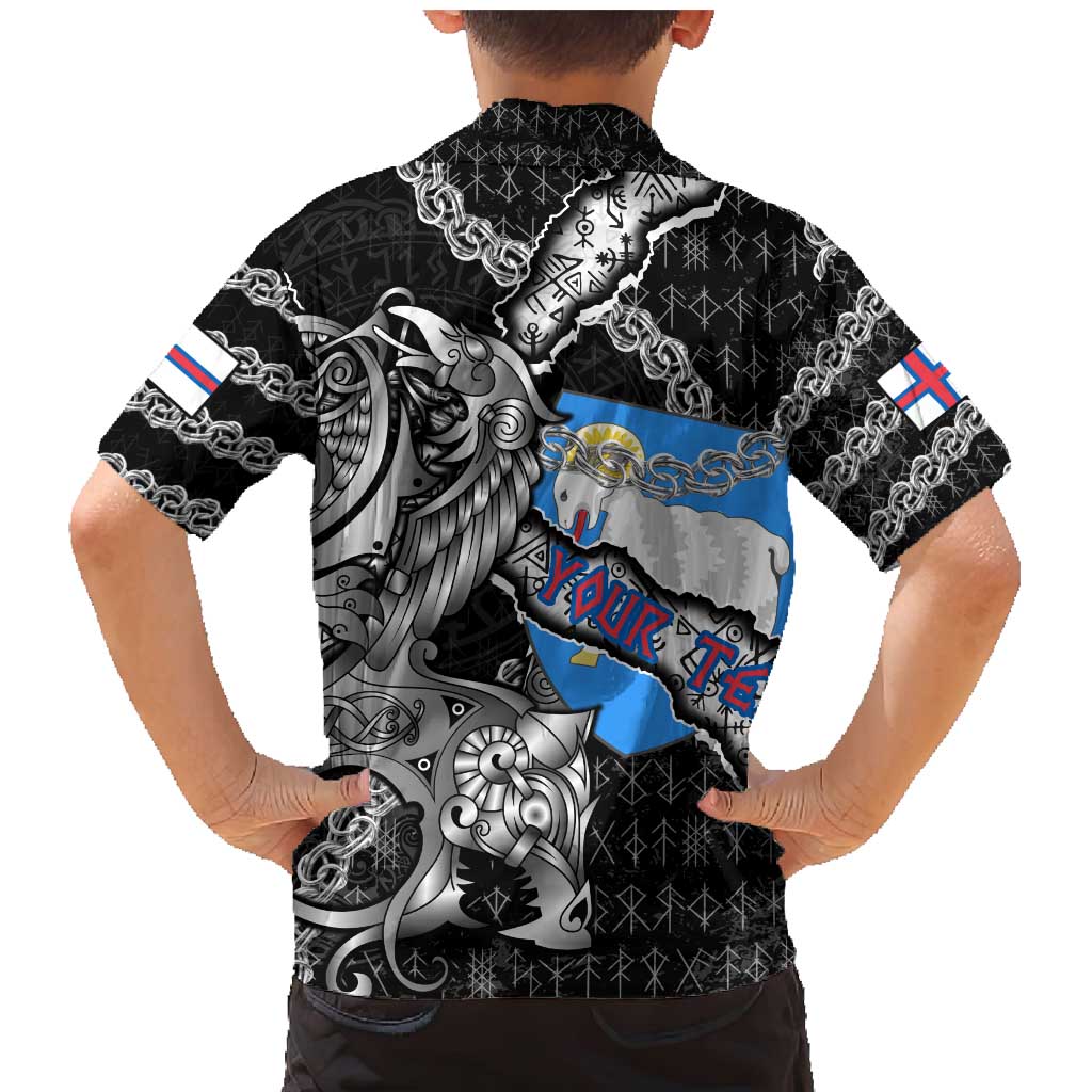Personalized Faroe Islands Vikings Family Matching Mermaid Dress and Hawaiian Shirt Nordic Lion Bound in Runes and Chains
