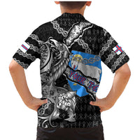 Personalized Faroe Islands Vikings Family Matching Mermaid Dress and Hawaiian Shirt Nordic Lion Bound in Runes and Chains