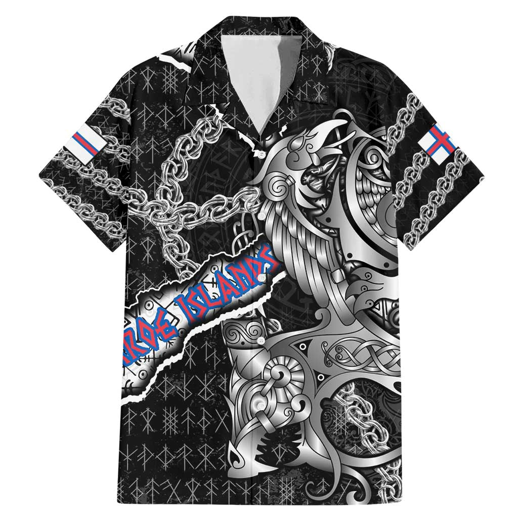 Personalized Faroe Islands Vikings Family Matching Mermaid Dress and Hawaiian Shirt Nordic Lion Bound in Runes and Chains