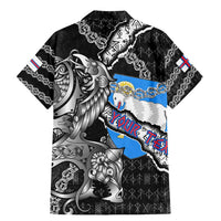 Personalized Faroe Islands Vikings Family Matching Mermaid Dress and Hawaiian Shirt Nordic Lion Bound in Runes and Chains