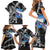 Personalized Faroe Islands Vikings Family Matching Short Sleeve Bodycon Dress and Hawaiian Shirt Nordic Lion Bound in Runes and Chains