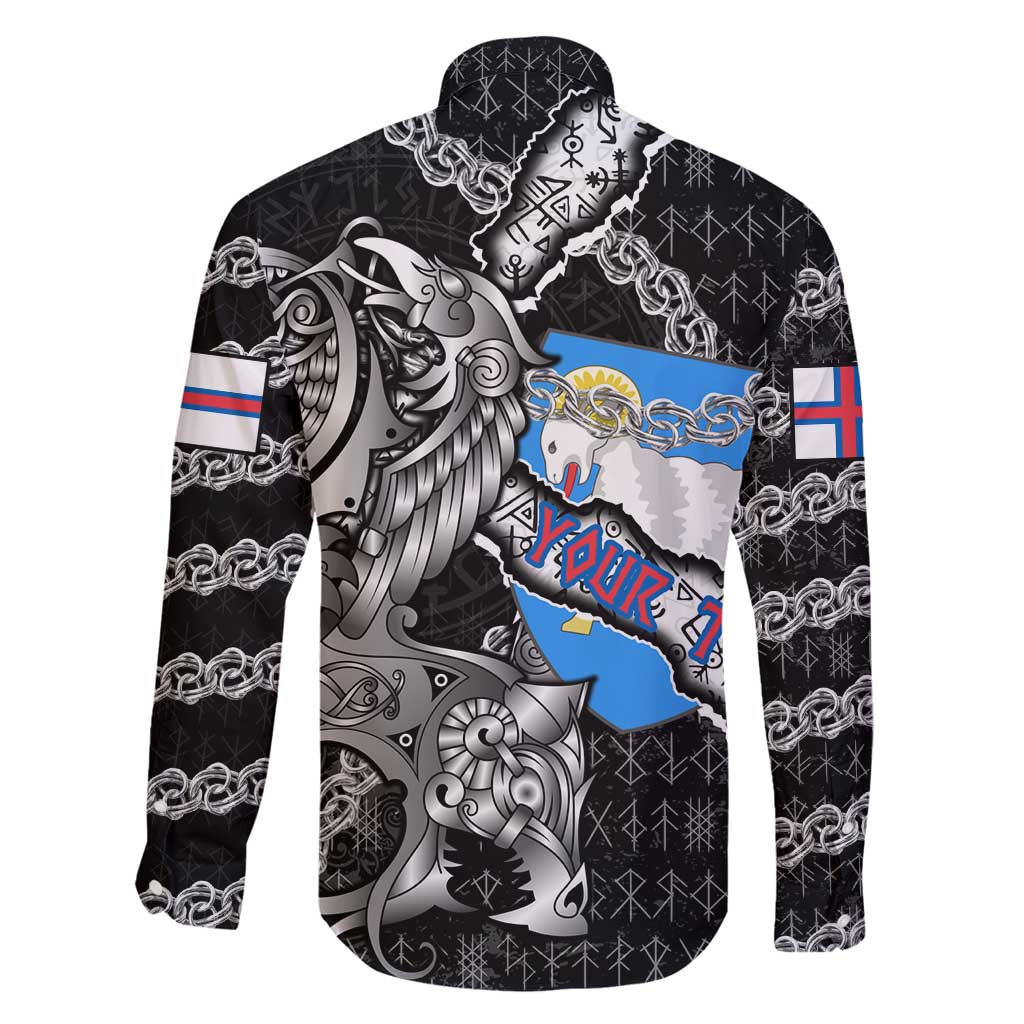 Personalized Faroe Islands Vikings Family Matching Summer Maxi Dress and Hawaiian Shirt Nordic Lion Bound in Runes and Chains