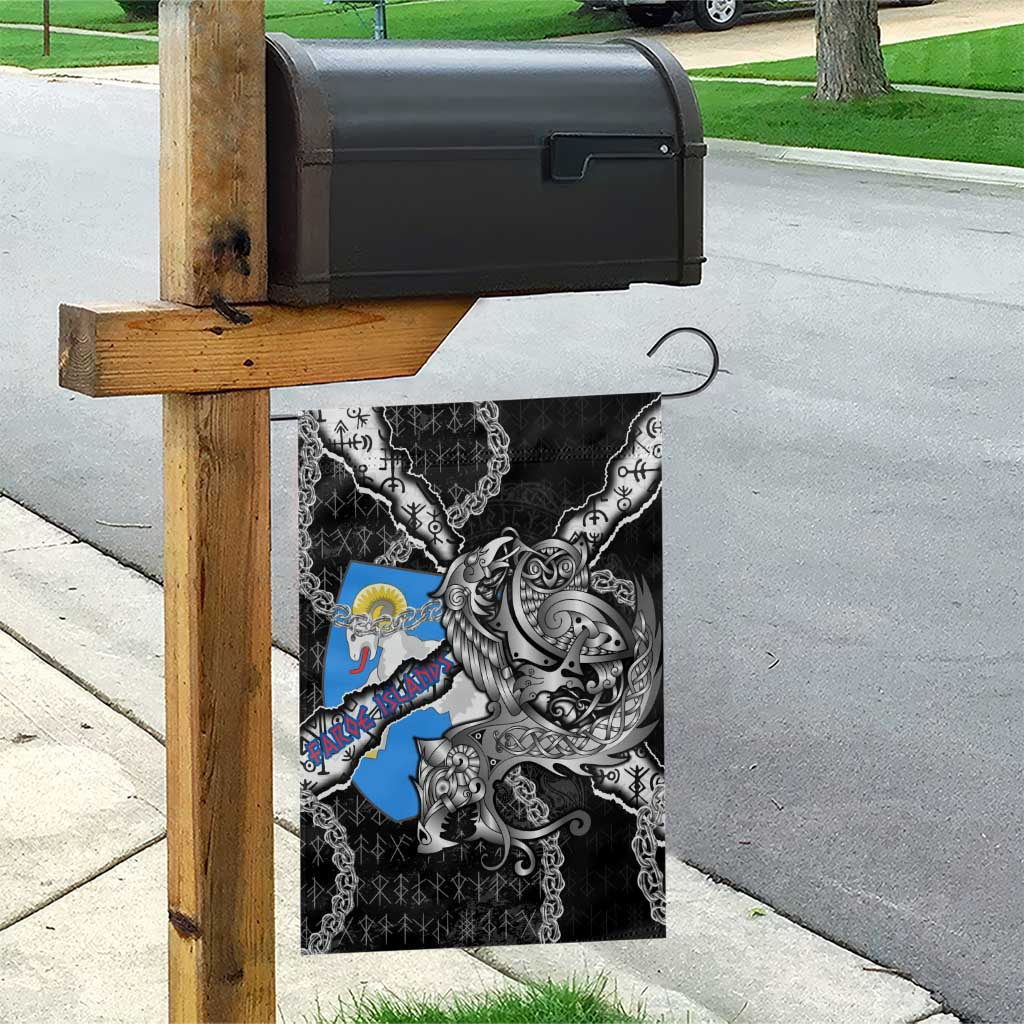 Faroe Islands Vikings Garden Flag Nordic Lion Bound in Runes and Chains