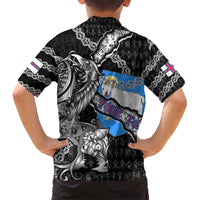 Personalized Faroe Islands Vikings Hawaiian Shirt Nordic Lion Bound in Runes and Chains