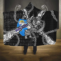 Faroe Islands Vikings Hooded Blanket Nordic Lion Bound in Runes and Chains