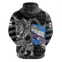 Personalized Faroe Islands Vikings Hoodie Nordic Lion Bound in Runes and Chains