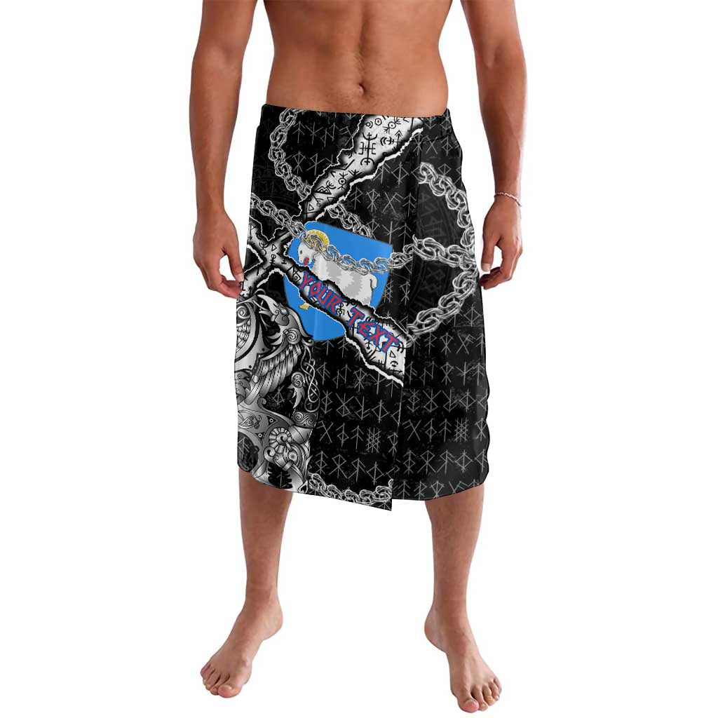 Personalized Faroe Islands Vikings Lavalava Nordic Lion Bound in Runes and Chains