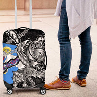 Faroe Islands Vikings Luggage Cover Nordic Lion Bound in Runes and Chains