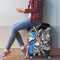 Faroe Islands Vikings Luggage Cover Nordic Lion Bound in Runes and Chains