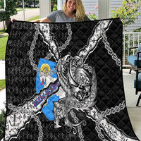 Faroe Islands Vikings Quilt Nordic Lion Bound in Runes and Chains