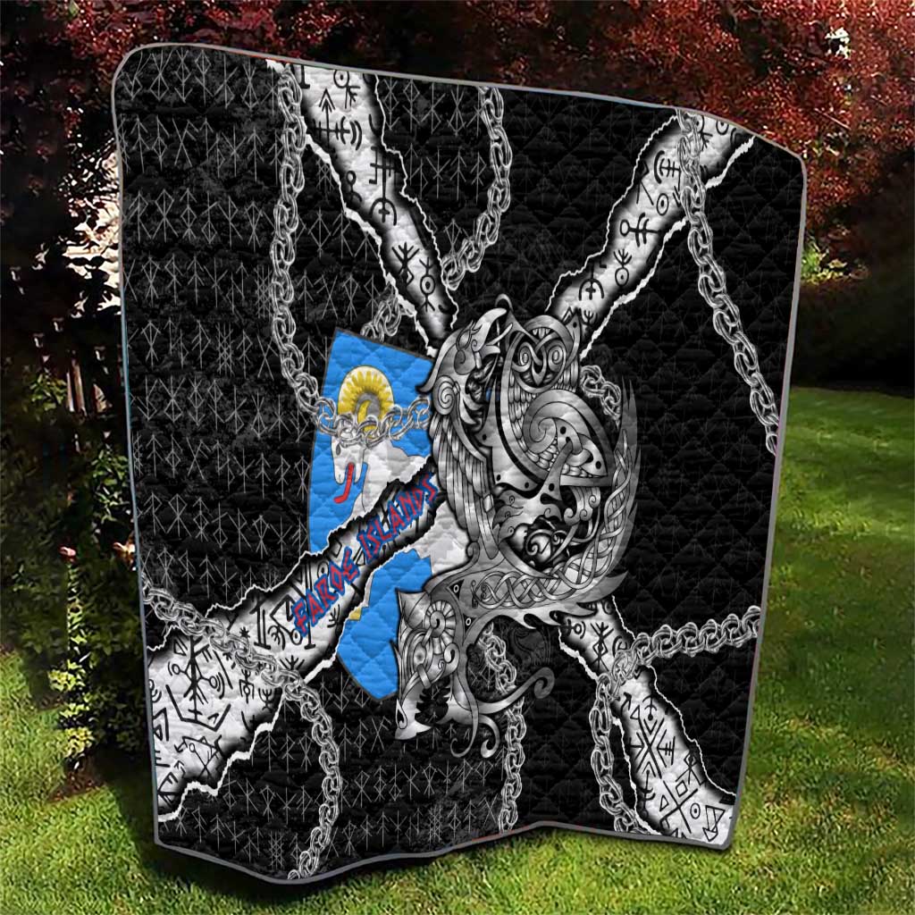 Faroe Islands Vikings Quilt Nordic Lion Bound in Runes and Chains