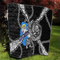 Faroe Islands Vikings Quilt Nordic Lion Bound in Runes and Chains