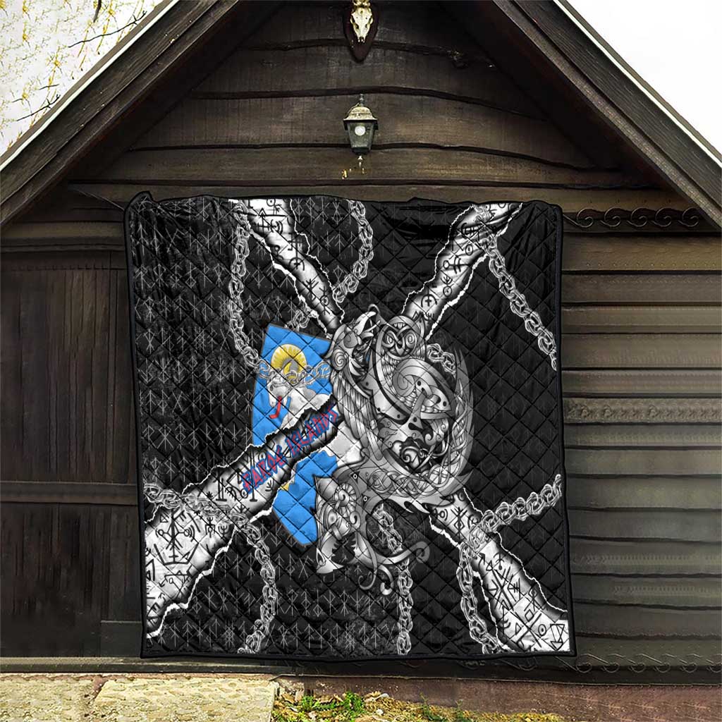 Faroe Islands Vikings Quilt Nordic Lion Bound in Runes and Chains