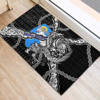 Faroe Islands Vikings Rubber Doormat Nordic Lion Bound in Runes and Chains