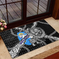 Faroe Islands Vikings Rubber Doormat Nordic Lion Bound in Runes and Chains