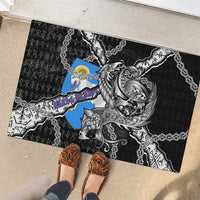 Faroe Islands Vikings Rubber Doormat Nordic Lion Bound in Runes and Chains