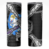 Faroe Islands Vikings Skinny Tumbler Nordic Lion Bound in Runes and Chains