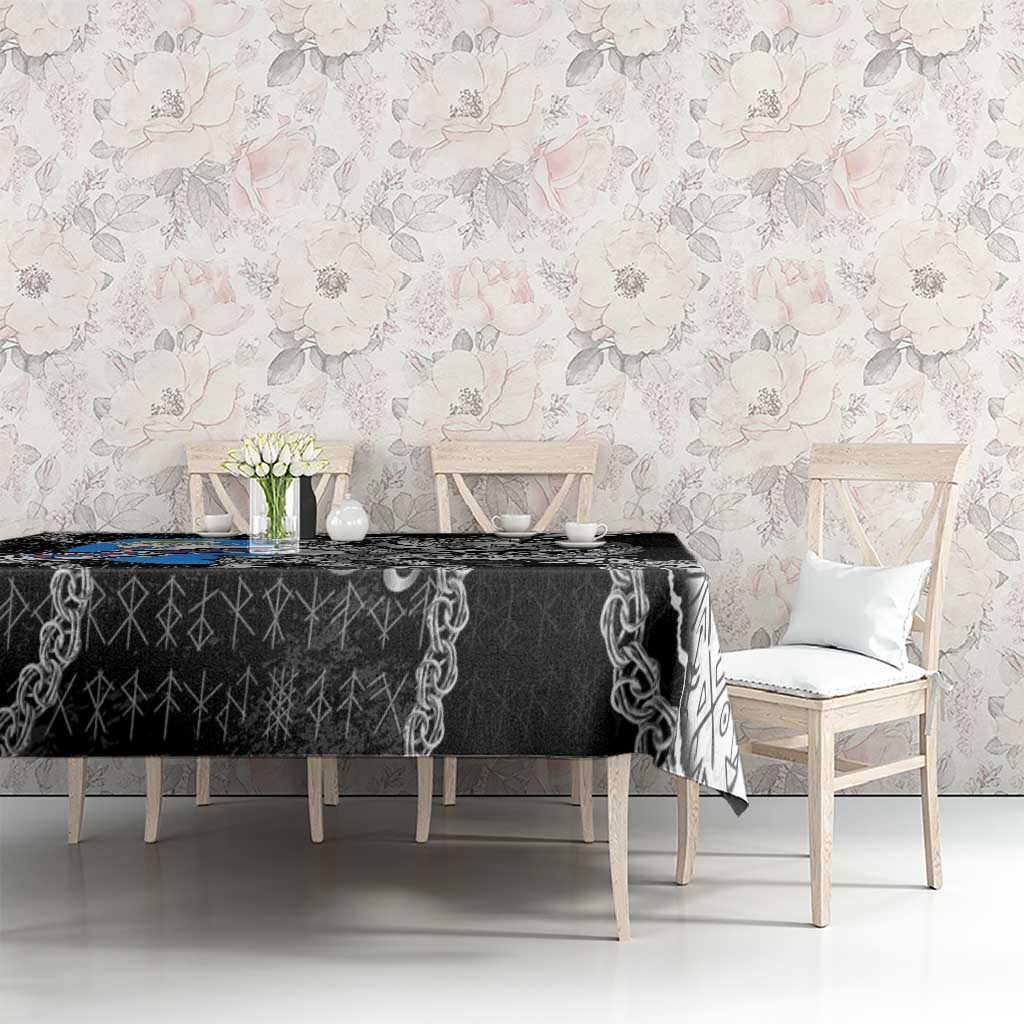 Faroe Islands Vikings Tablecloth Nordic Lion Bound in Runes and Chains