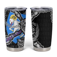 Faroe Islands Vikings Tumbler Cup Nordic Lion Bound in Runes and Chains