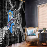 Faroe Islands Vikings Window Curtain Nordic Lion Bound in Runes and Chains