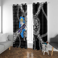 Faroe Islands Vikings Window Curtain Nordic Lion Bound in Runes and Chains