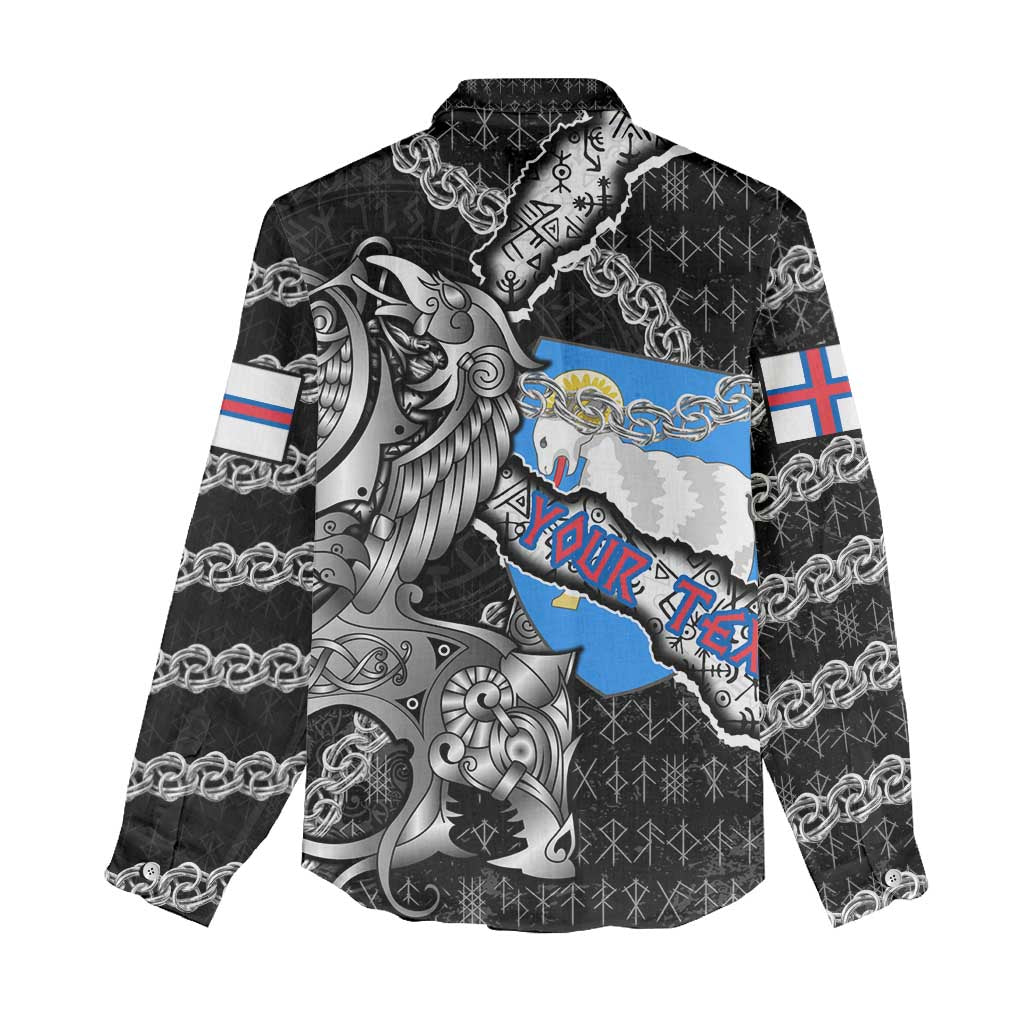 Personalized Faroe Islands Vikings Women Casual Shirt Nordic Lion Bound in Runes and Chains
